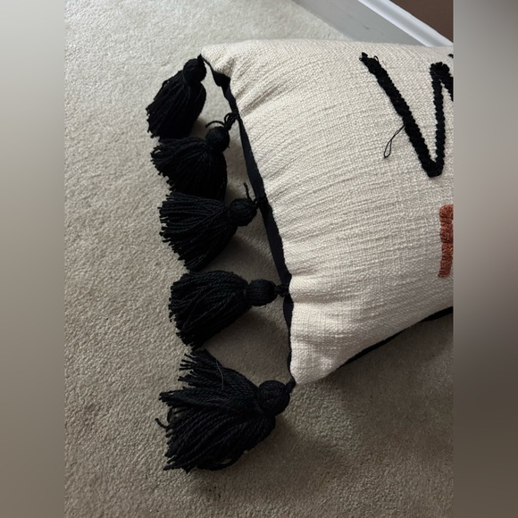 Embroidered ‘Witch Please’ Halloween Pillow with Tassels - Picture 7 of 11